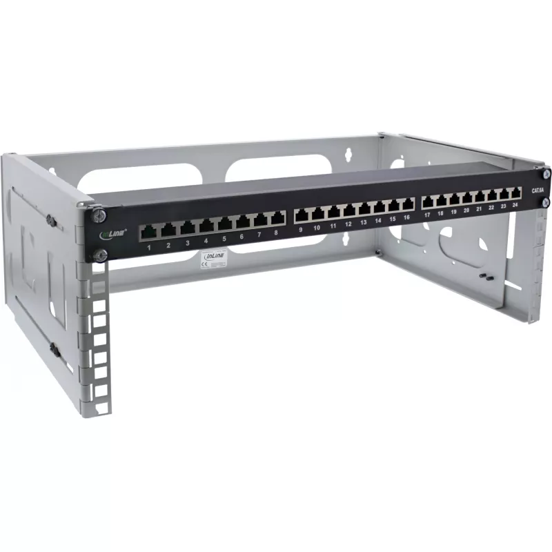 Rack επιτοίχιας τοποθέτησης InLine 19 inch 4HE βάθος 24–40 cm γκρι