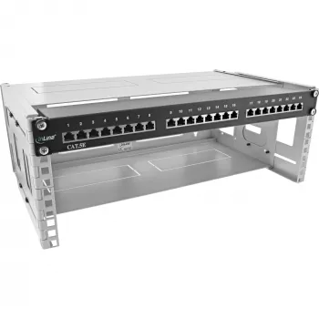 InLine 19 inch αναδιπλούμενο rack, 4HE, βάθος 24-40cm, με κάλυμμα, γκρι