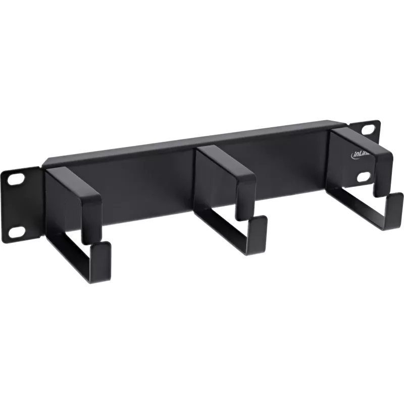 InLine 10 inch πάνελ διαχείρισης καλωδίων, 3 βάσεις, RAL 9005, μαύρο
