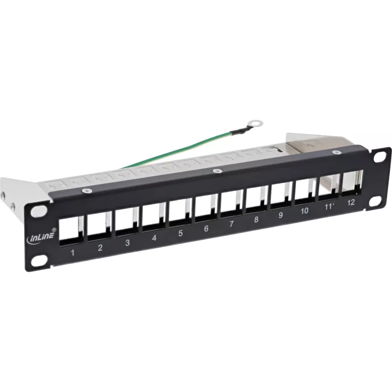 InLine 10 inch κενό περίβλημα patch panel 12 θέσεων, για μονάδες Keystone, 1U μαύρο