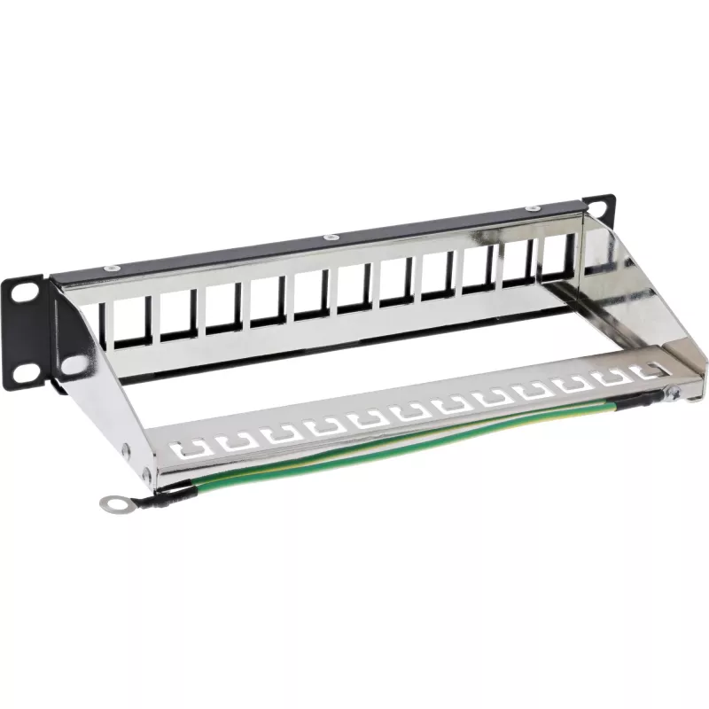 InLine 10 inch κενό περίβλημα patch panel 12 θέσεων, για μονάδες Keystone, 1U μαύρο