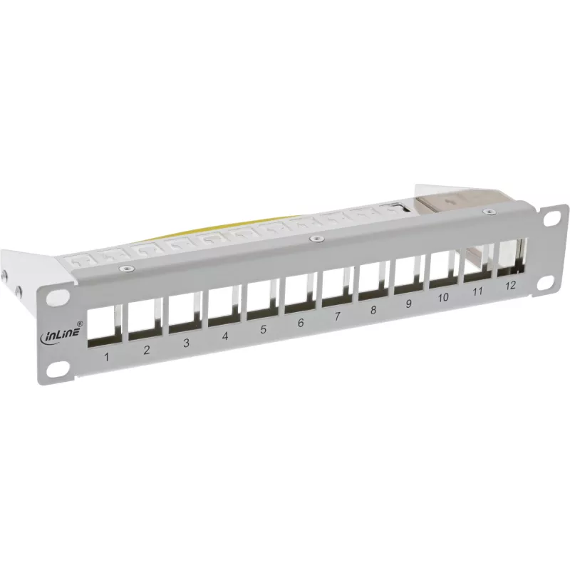 InLine 10 inch κενό περίβλημα patch panel 12 θέσεων, για μονάδες Keystone, 1HE γκρι
