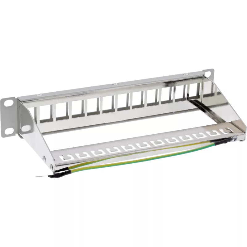 InLine 10 inch κενό περίβλημα patch panel 12 θέσεων, για μονάδες Keystone, 1HE γκρι