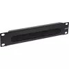 InLine 10 inch πλάκα διέλευσης καλωδίων με βούρτσα, 1HE, RAL 9005 μαύρο