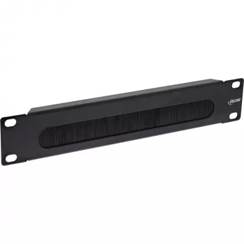 InLine 10 inch πλάκα διέλευσης καλωδίων με βούρτσα, 1HE, RAL 9005 μαύρο