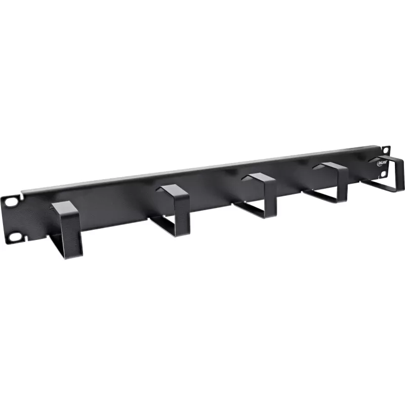 InLine 19 inch πάνελ διαχείρισης καλωδίων, 5 μικρές βάσεις, RAL9005, μαύρο