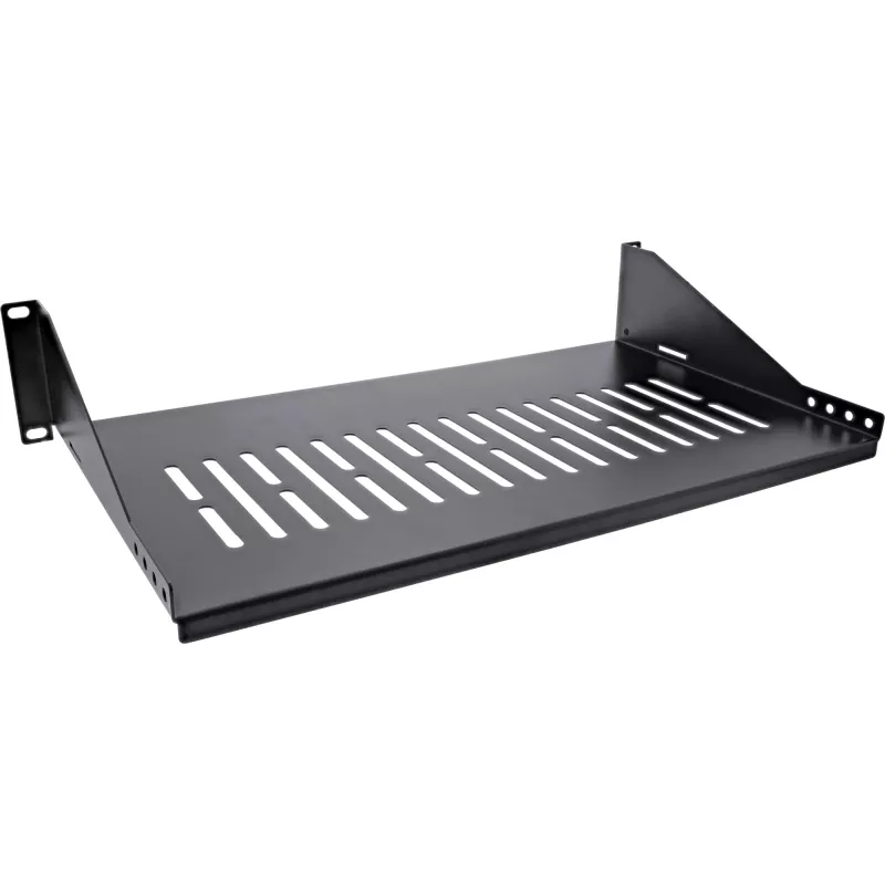 Ράφι rack InLine 19 ιντσών 250 mm 20 kg 2U RAL 9005 μαύρο