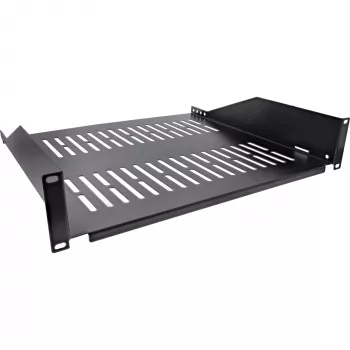 Ράφι rack InLine 19 ιντσών 400mm 20kg 2U RAL 9005 μαύρο