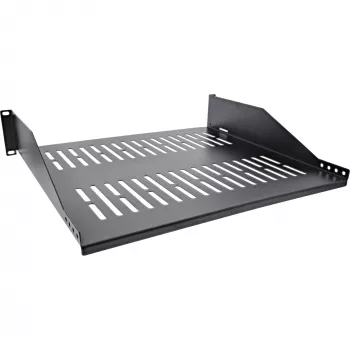 Ράφι rack InLine 19 ιντσών 400mm 20kg 2U RAL 9005 μαύρο