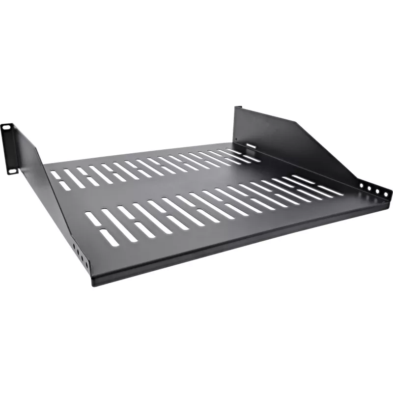 Ράφι rack InLine 19 ιντσών 400mm 20kg 2U RAL 9005 μαύρο