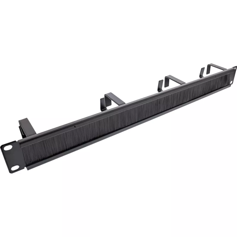 Πάνελ διαχείρισης καλωδίων InLine 19111L 1U μαύρο 19 ιντσών με ένθετο βούρτσας