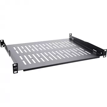 InLine ράφι 19 ιντσών, 350 mm, 50 kg, 1U, RAL 9005 μαύρο