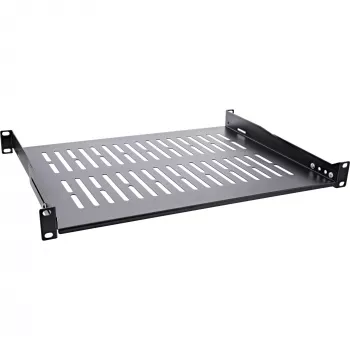 InLine ράφι 19 ιντσών, 350 mm, 50 kg, 1U, RAL 9005 μαύρο