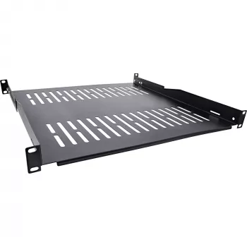 InLine ράφι 19 ιντσών, 450 mm, 50 kg, 1HE, RAL 9005 μαύρο