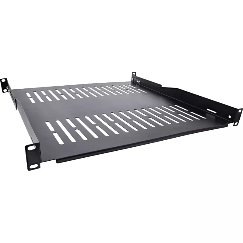 InLine ράφι 19 ιντσών, 450 mm, 50 kg, 1HE, RAL 9005 μαύρο