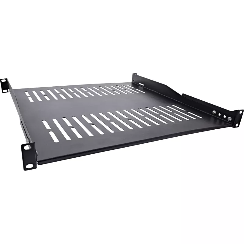 InLine ράφι 19 ιντσών, 450 mm, 50 kg, 1HE, RAL 9005 μαύρο