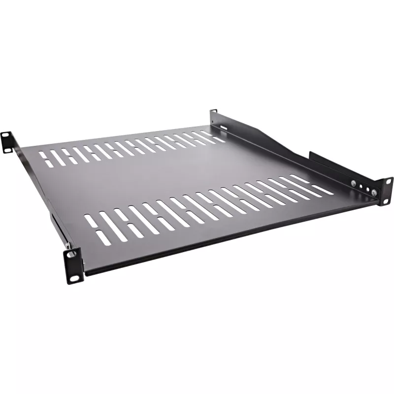 InLine ράφι 19 ιντσών, 550 mm, 50 kg, 1U, RAL 9005 μαύρο