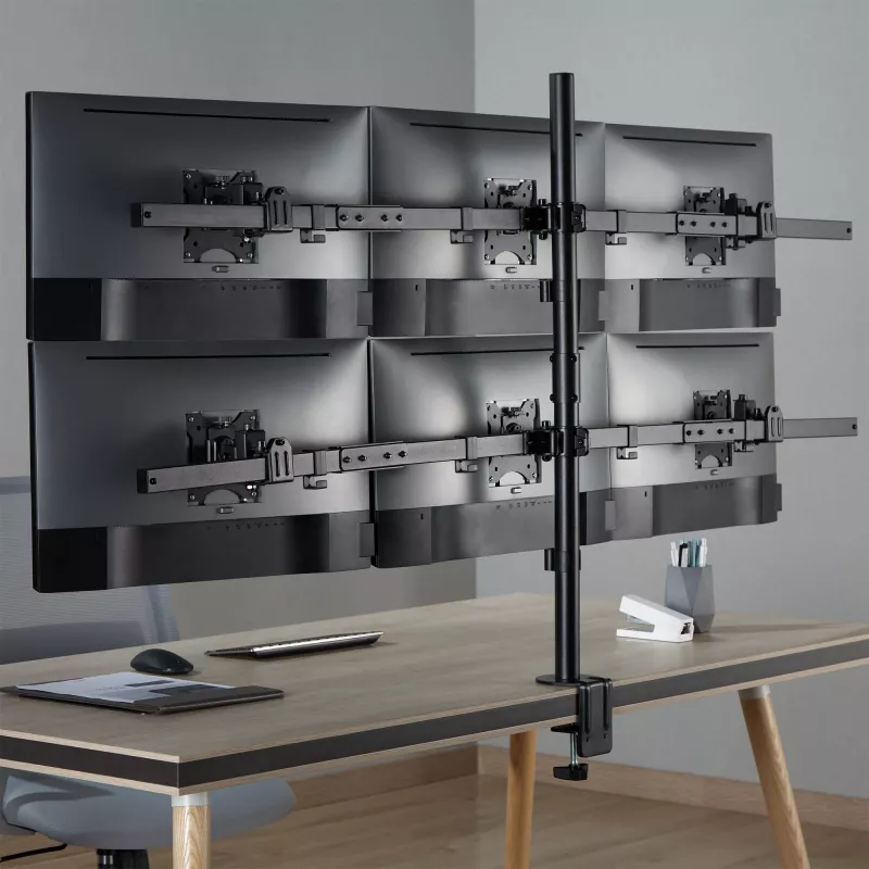 InLine βάση γραφείου για 6x TV / LED / TFT οθόνη έως 81cm 32 ίντσες μέγ. 7kg μαύρο
