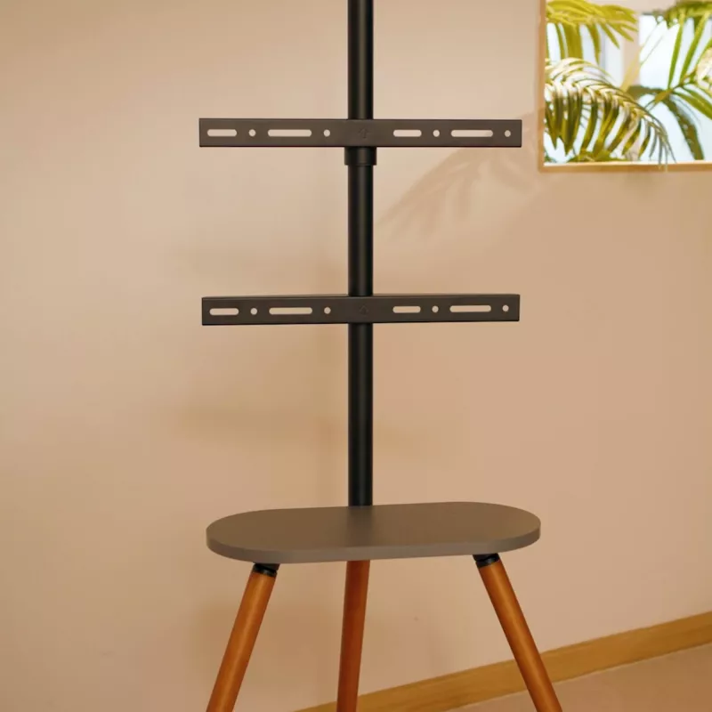 Βάση δαπέδου TV InLine 23133W για οθόνες 43–65 ίντσες με ράφι, ελεύθερος στηριγμός