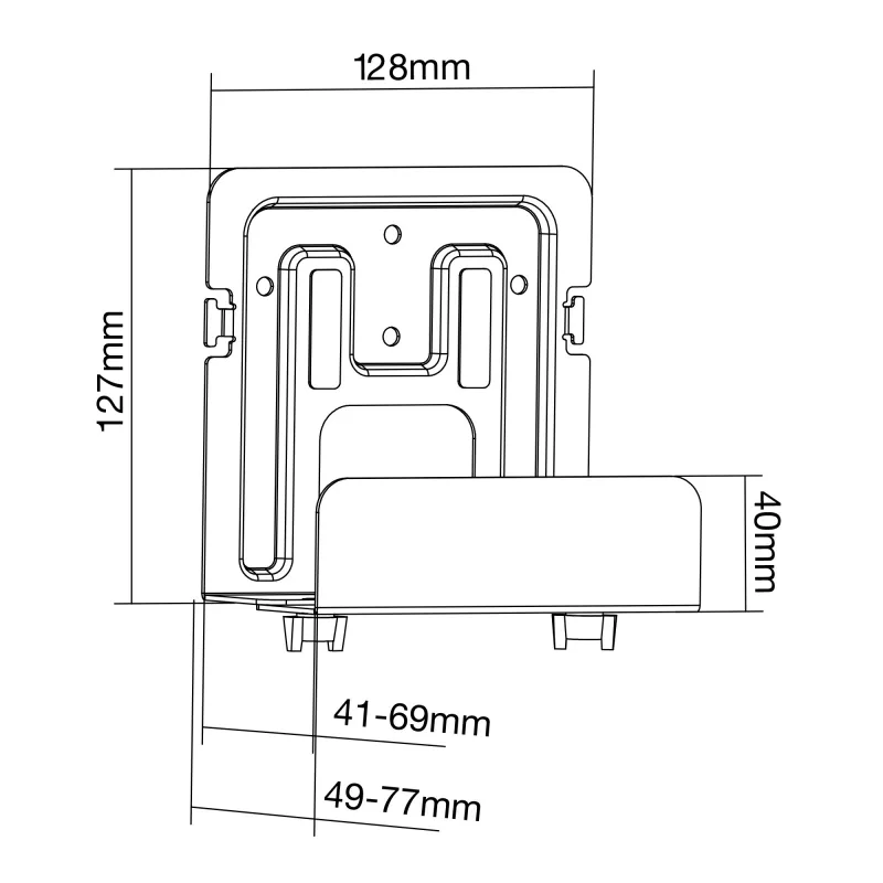 Παθητική βάση InLine 23152C για media streaming box 41-69mm