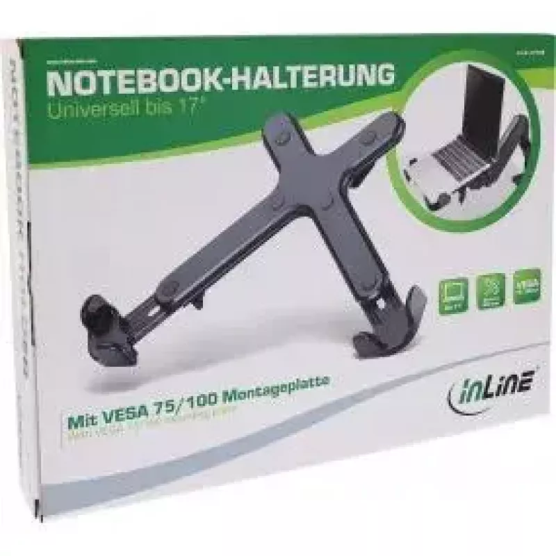 Βάση notebook InLine 23162B έως 17 ίντσες VESA 75/100 Μαύρο