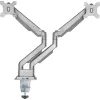 InLine βάση γραφείου με ανύψωση και USB/Audio, 2 οθόνες έως 81cm (32 ίντσες) 9kg, Ασημί