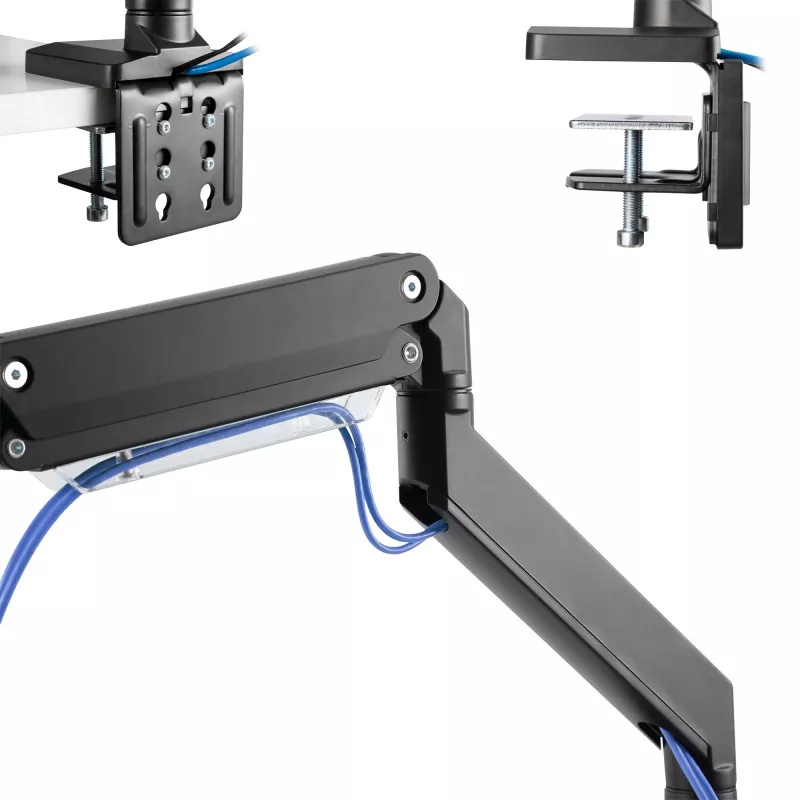 InLine βάση γραφείου με ανυψωτικό και USB3.0, κινητή, για 3 οθόνες έως 27 ίντσες