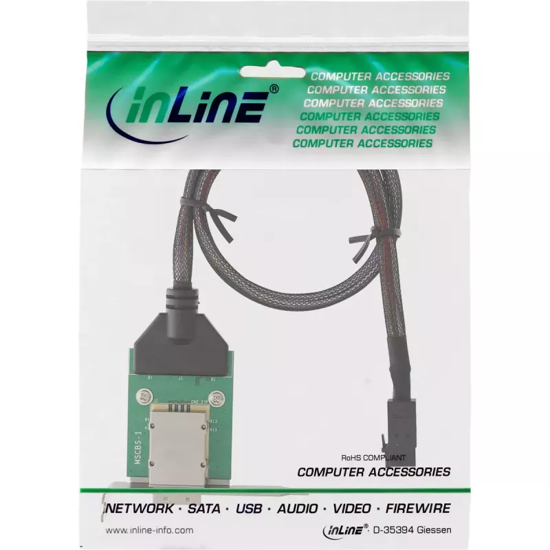 InLine βάση προσαρμογέα SAS HD Low-Profile εξωτ. SFF-8088 / εσωτ. SFF-8643 0,5 m
