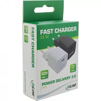 Φορτιστής USB InLine 31501C Single USB-C 33W Power Delivery PPS Λευκό