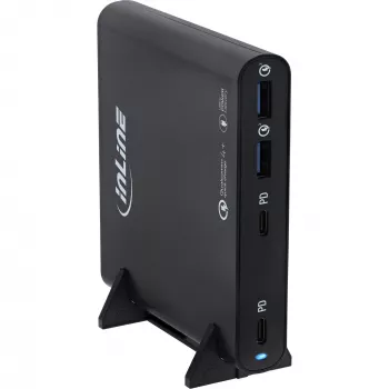 InLine τροφοδοτικό USB GaN, 4 θυρών, 2x USB-C + 2x USB-A, 120 W, Μαύρο (31515B)