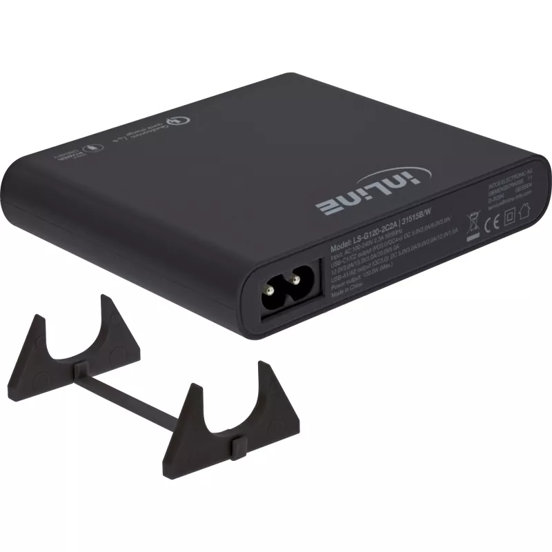 InLine τροφοδοτικό USB GaN, 4 θυρών, 2x USB-C + 2x USB-A, 120 W, Μαύρο (31515B)