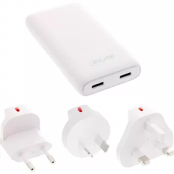 Τροφοδοτικό USB InLine 31519C Dual USB-C 65W – Υποδοχές Dual-USB-C, συνολική ισχύς 65 W