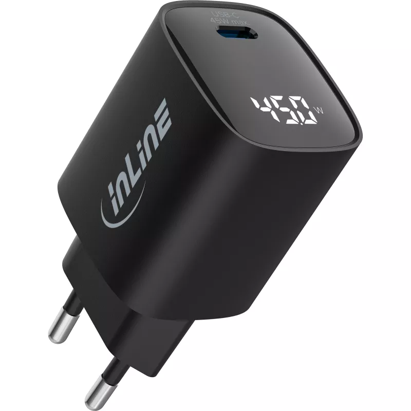 InLine USB PD τροφοδοτικό, φορτιστής GaN, 1 θύρα, USB-C, 45W, με ένδειξη