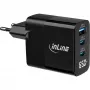 InLine USB PD τροφοδοτικό, φορτιστής GaN, 3 θέσεων, USB-C + USB-A, 65 W, με οθόνη