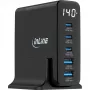 InLine USB PD τροφοδοτικό, φορτιστής GaN, 5 θυρών, USB-C + USB-A, 140W, με ένδειξη
