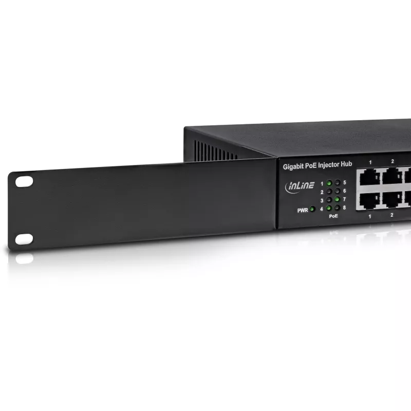 InLine PoE+ Gigabit Network Injector Hub 8 Port (8x PoE+), 1 Gbit/s, 19 ίντσες 1U