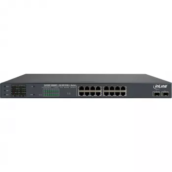 InLine PoE+ Gigabit Network Switch 24 Port, 1 Gb/s, 2xSFP, 19 ιντσών 1HE (με βάσεις στήριξης)