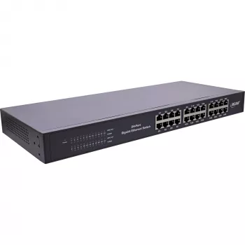 InLine Gigabit Network Switch 24-Port, 1 Gb/s, 48,26 cm (19 ίντσες), 1U, μέταλλο, αθόρυβο