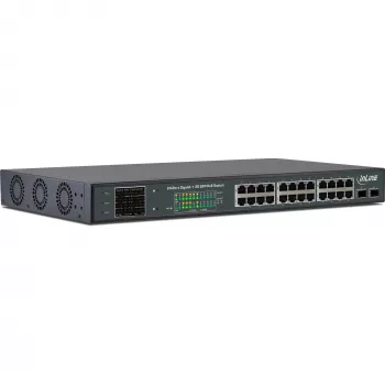 InLine PoE+ Gigabit Network Switch 24 Port, 1 Gb/s, 2xSFP, 19 ίντσες 1U (με βάσεις)