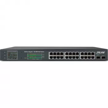 InLine PoE+ Gigabit Network Switch 24 Port, 1 Gb/s, 2xSFP, 19 ίντσες 1U (με βάσεις)