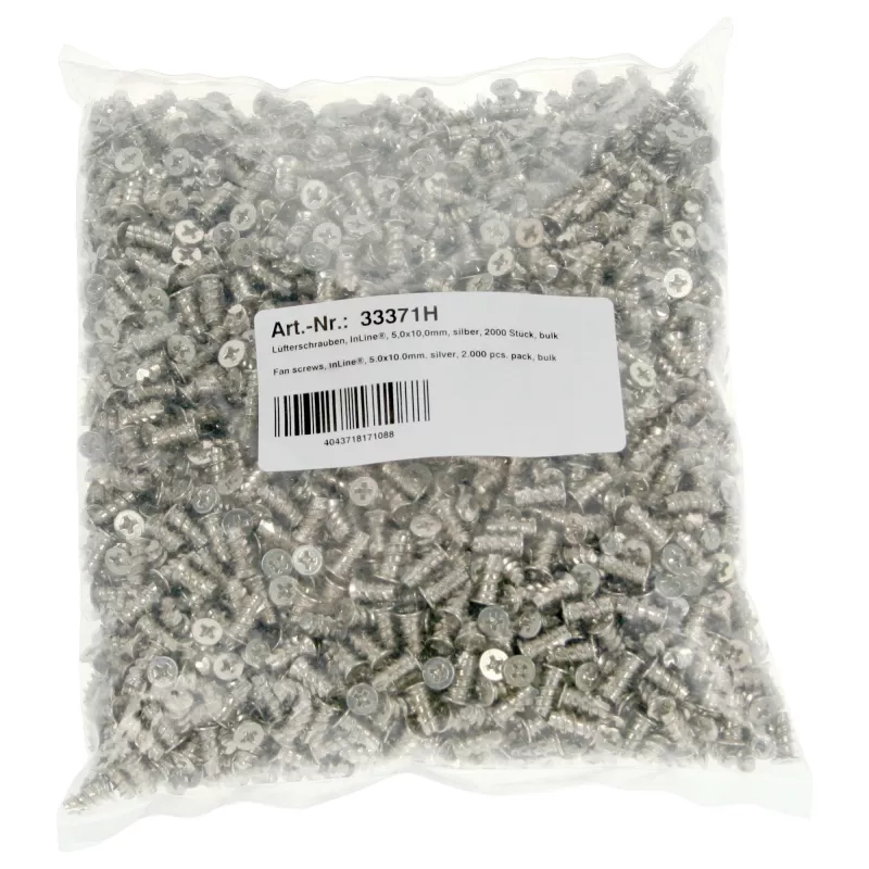 InLine Βίδες ανεμιστήρα 5,0x10,0mm ασημί συσκευασία 2.000 τεμ.