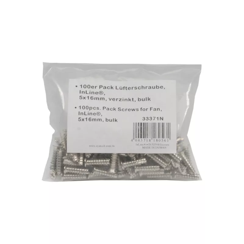 InLine Βίδες ανεμιστήρα 5x16mm ασημί συσκευασία 100 τεμ.