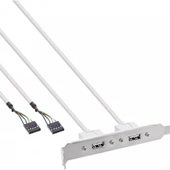 InLine Πλάκα PCI 2x USB 2.0 Type-A υποδοχή θηλυκή σε 2x 5-Pin εσωτερικό header 0,3m