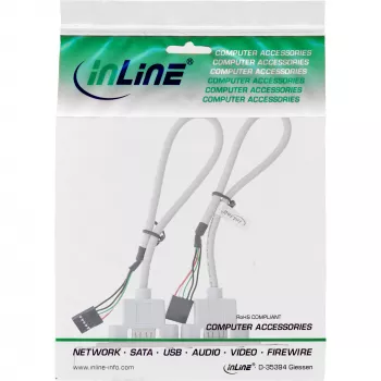 InLine Πλάκα PCI 2x USB 2.0 Type-A υποδοχή θηλυκή σε 2x 5-Pin εσωτερικό header 0,3m