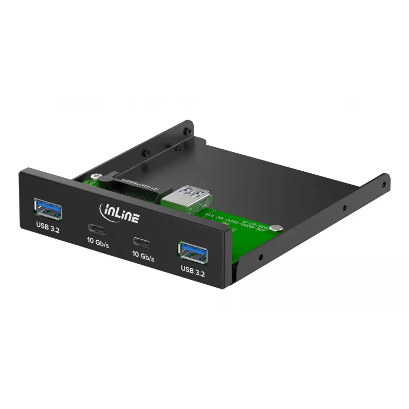 InLine 33456C Πλάκα κάλυψης θέσης δίσκου 8,89 cm (3.5 ίντσες) πλάκα θυρών I/O μαύρη