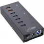 InLine Hub USB 3.2 Gen.1 7 θυρών με θήκη αλουμινίου και τροφοδοτικό 2,5A, μαύρο