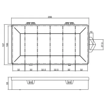 InLine κουτί μικρών δοχείων, 6 θήκες, 206x107x33mm, διαφανές