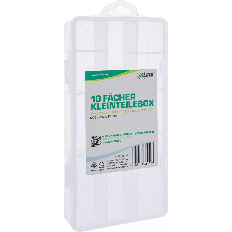 InLine κουτί μικροαντικειμένων 10 θήκες 206x107x33mm, διαφανές