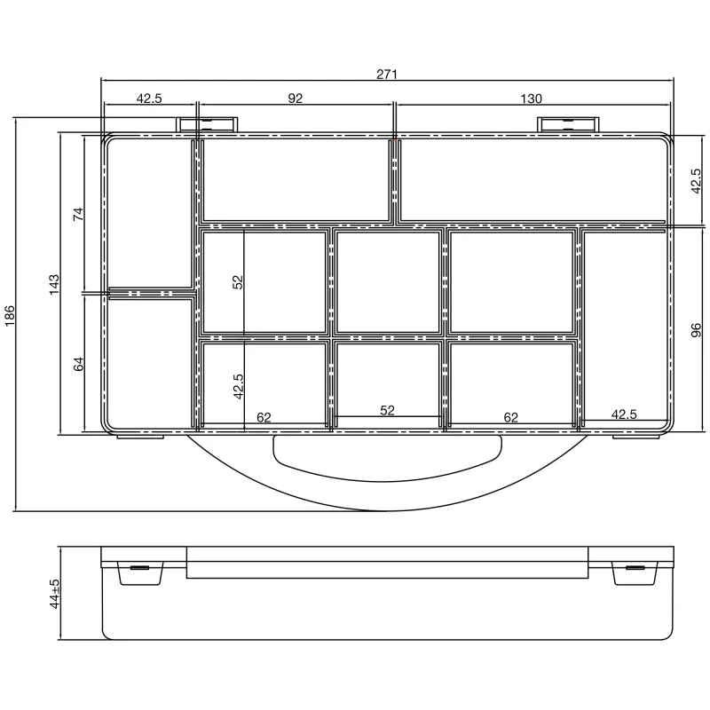 InLine κουτί μικροαντικειμένων, 11 θήκες, 271x186x40mm, διαφανές