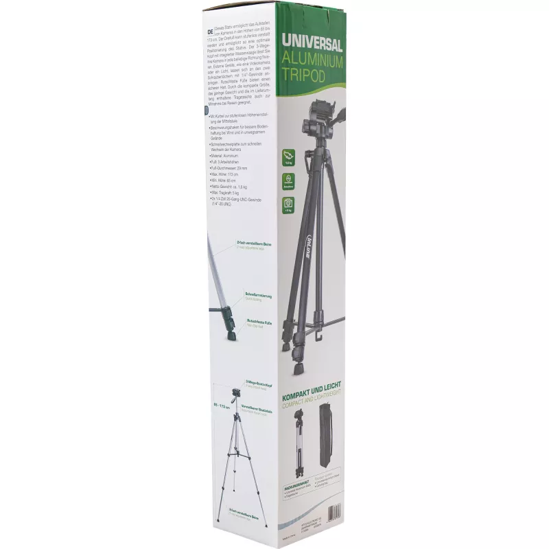 InLine Professional ελαφρύ τρίποδο μαύρο αντοχή 5 kg ύψος 173 cm
